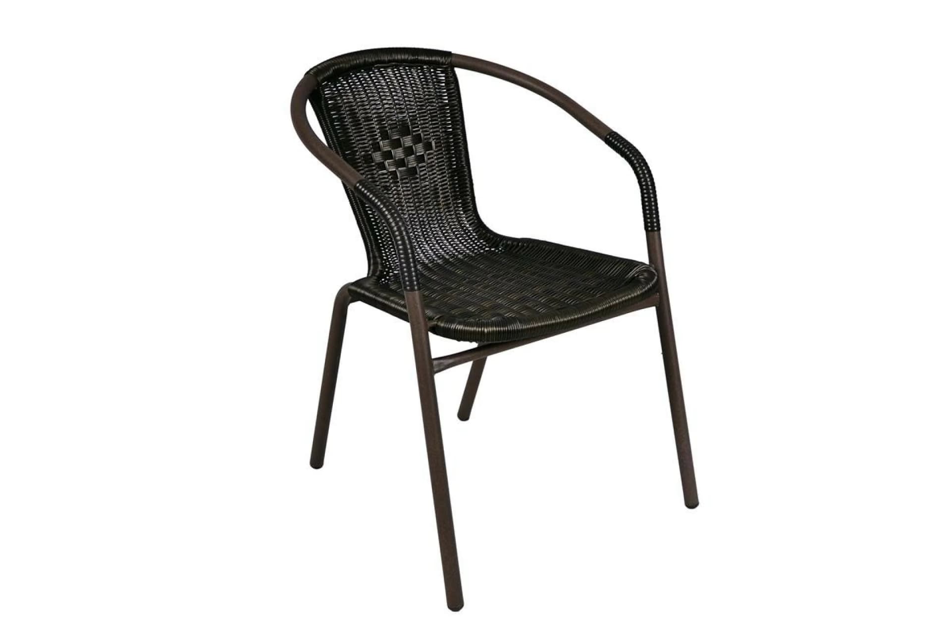 VCM Bistrostuhl Stapelbar Braun Polyrattan Gartenstuhl - Bild 2