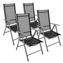 VCM 4er Set Klappstuhl Gartenstuhl Schwarz Grau Aluminium Bild 1