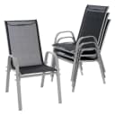 VCM 4er Set Gartenstuhl Stapelstuhl Schwarz Grau Bild 1