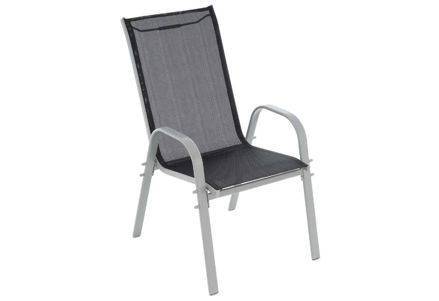 VCM 4er Set Gartenstuhl Stapelstuhl Schwarz Grau - Bild 2