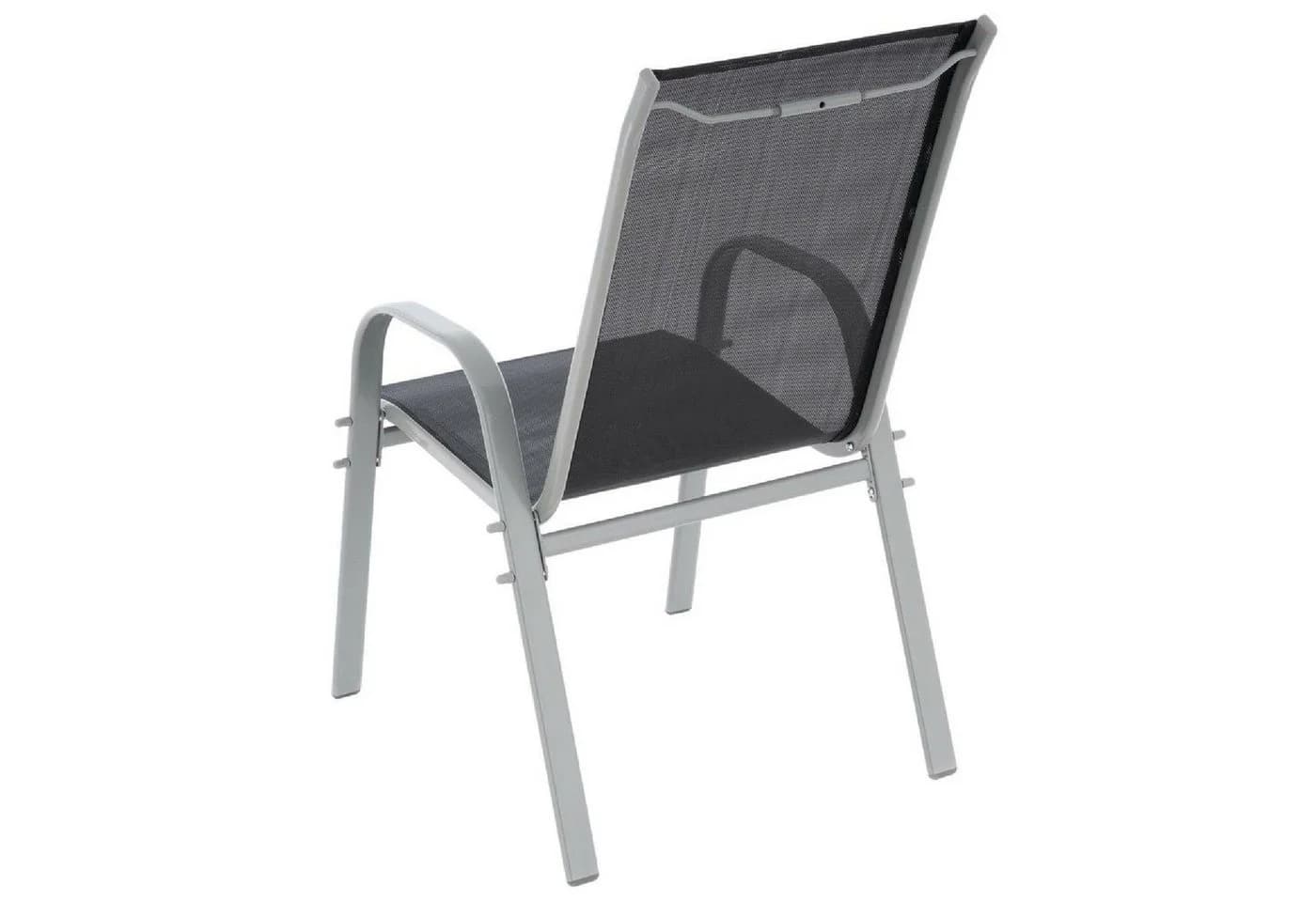 VCM 4er Set Gartenstuhl Stapelstuhl Schwarz Grau - Bild 4