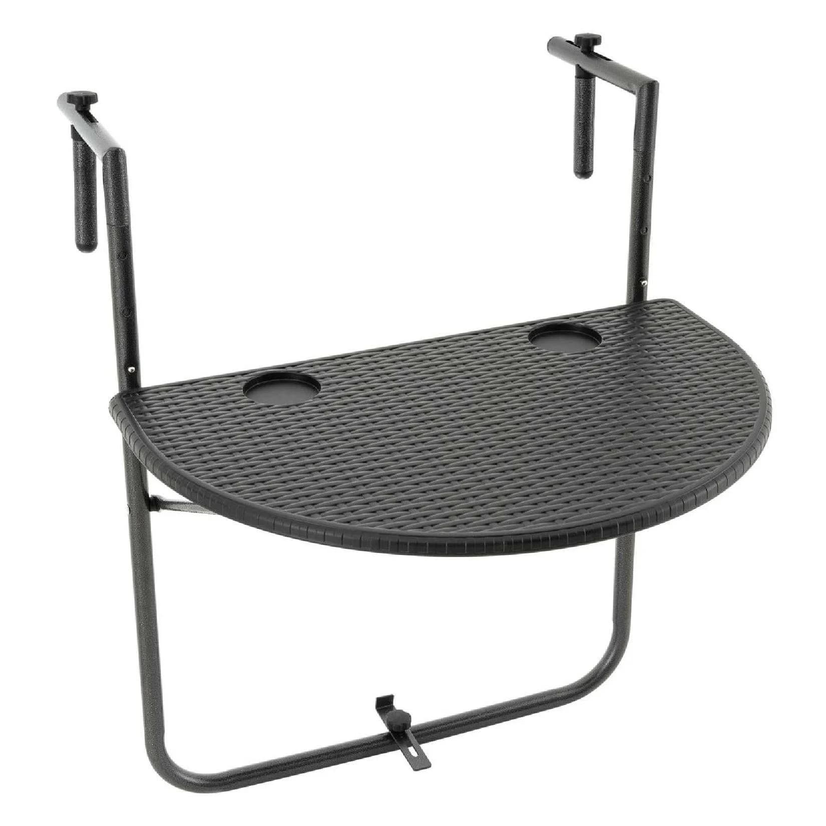 VCM Balkonhängetisch Schwarz Wandklappbar Poly Rattan