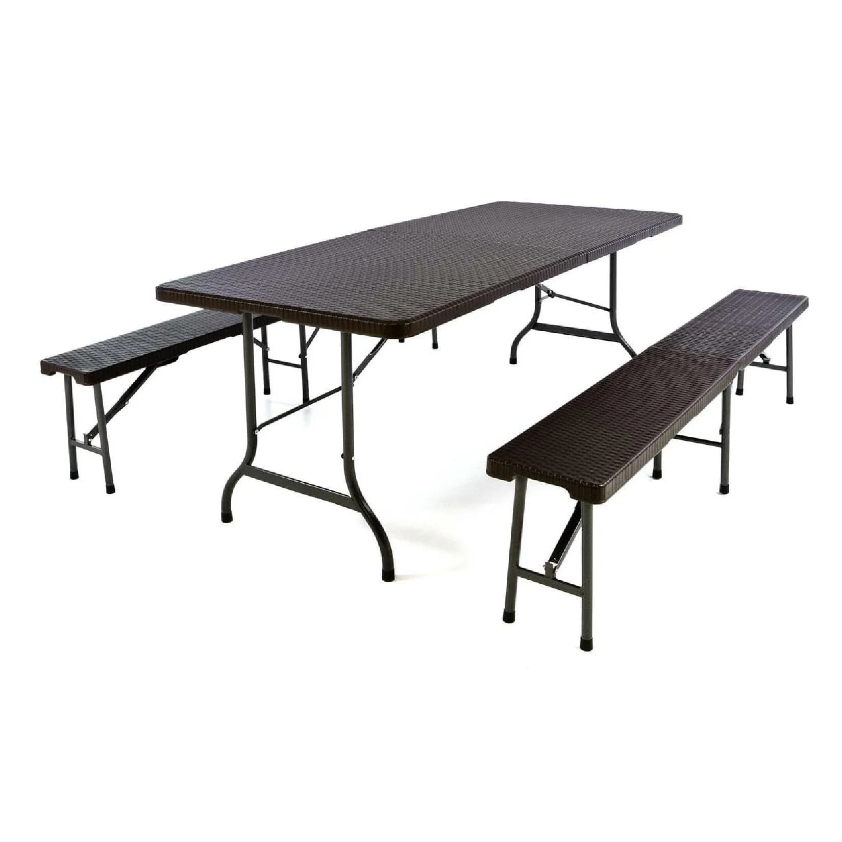 VCM 3-tlg. Gartenmöbelset Rattanoptik 180 cm