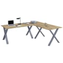 VCM Eckschreibtisch Lona X L-Form Braun/Silber Bild 1
