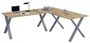 VCM Eckschreibtisch Lona X L-Form Braun/Silber Bild 2
