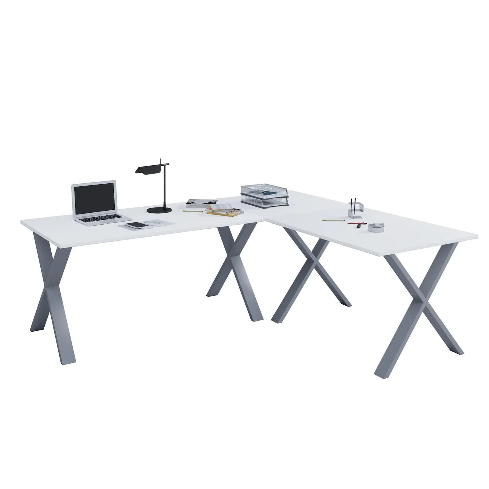 VCM Eckschreibtisch Lona Holzstruktur-Nachbildung 160x160 cm
