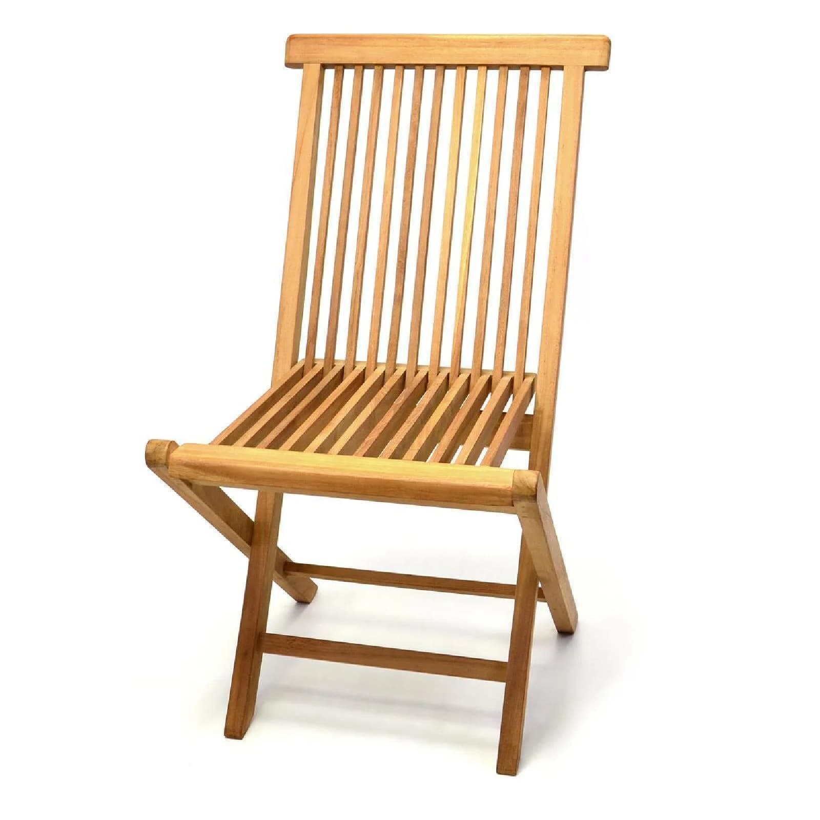 VCM Gartenstuhl Teak Holz Klappbar Massiv Balkonstuhl - Bild 2