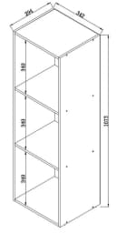 VCM Standregal Mendas Grau 2 Einlegeböden Holzoptik Bild 3