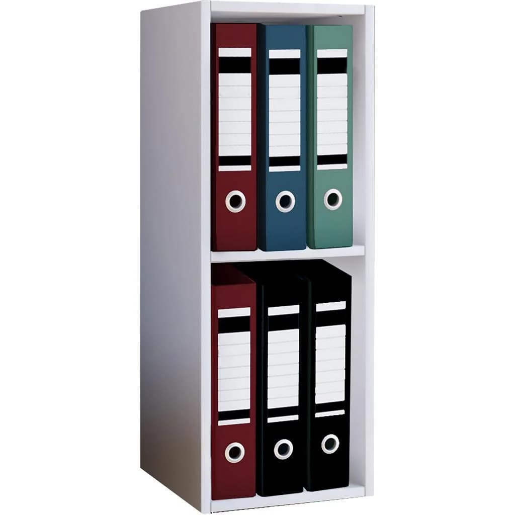 VCM Holzregal Offas 2f Weiß Büroregal