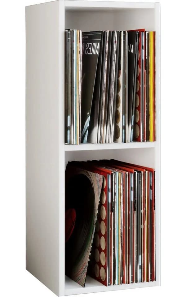 VCM Holz Stand Regal Weiß 2-fach LP Schallplatten - Bild 2