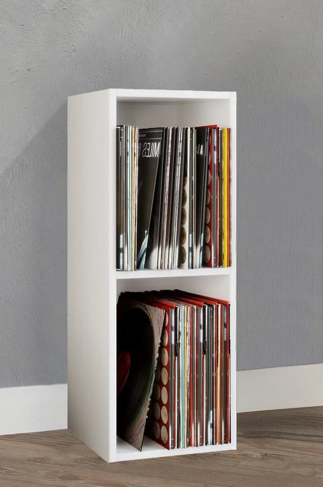 VCM Holz Stand Regal Weiß 2-fach LP Schallplatten - Bild 3