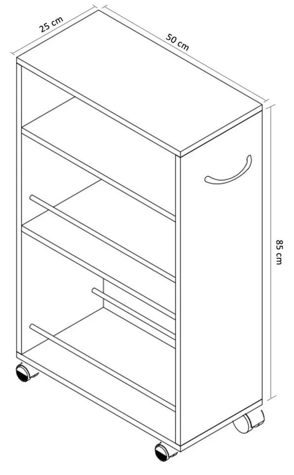 VCM Küchenwagen Tusal Weiß 3 Fächer - Bild 5