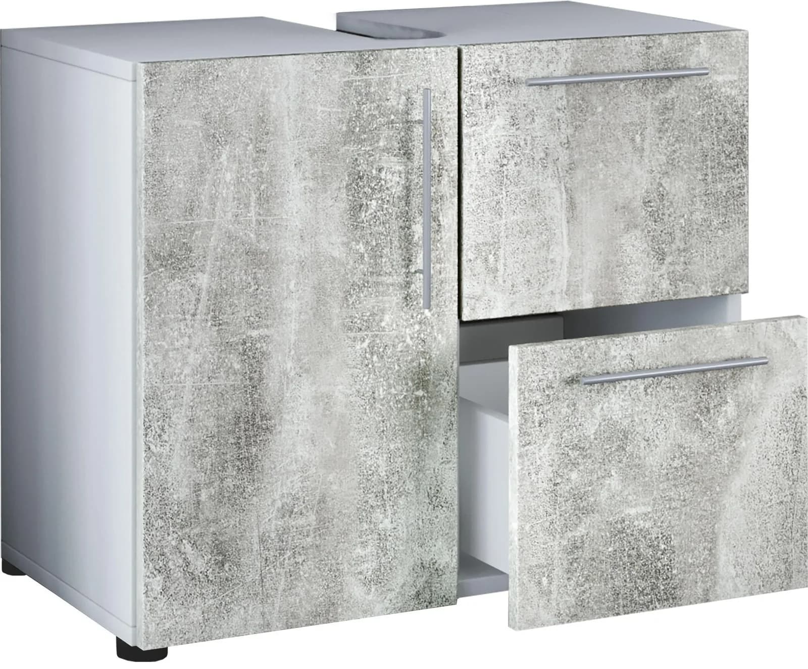 VCM Waschbeckenschrank Flandu Weiß Beton-Optik - Bild 2