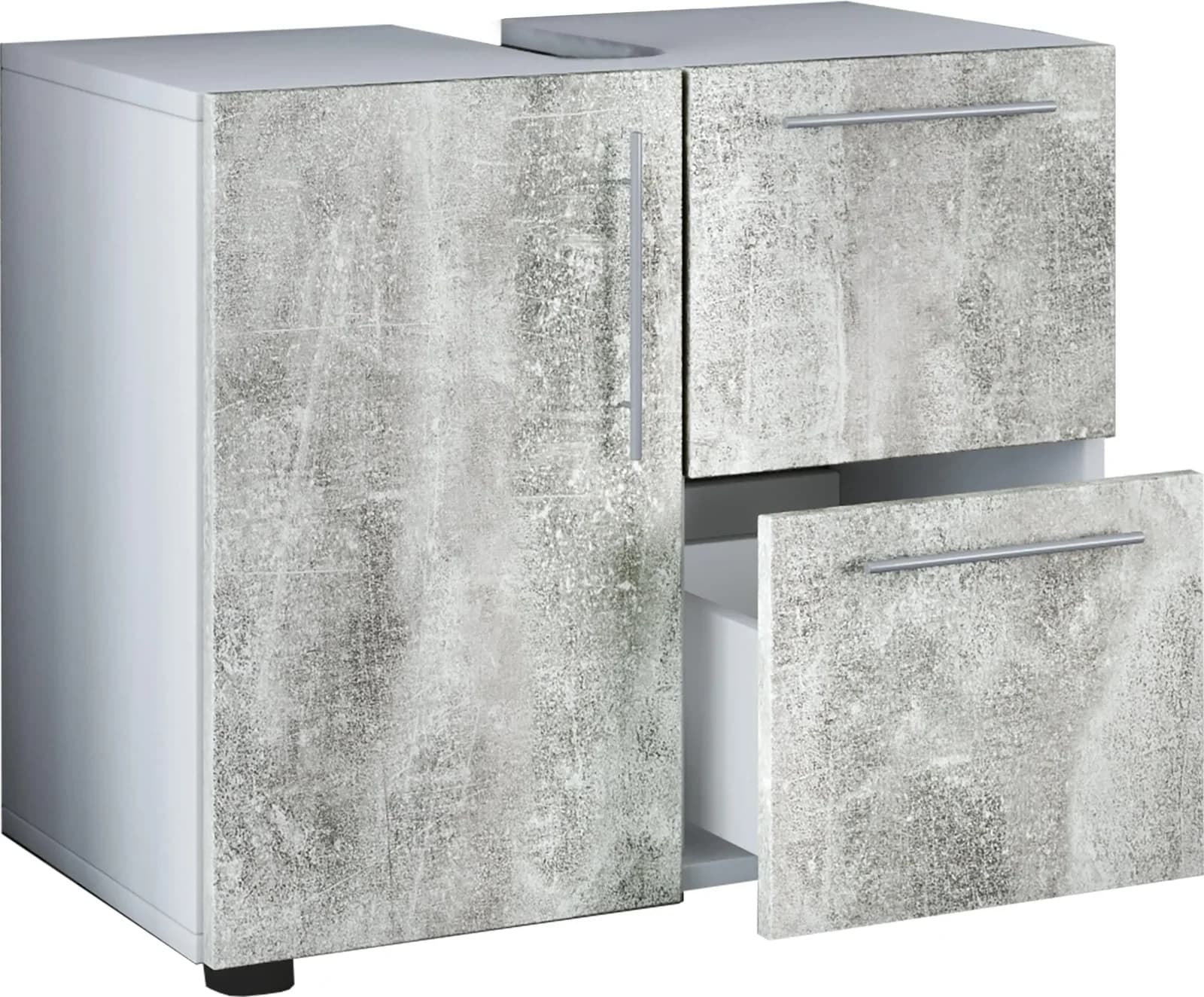 VCM Waschbeckenschrank Flandu Weiß Beton-Optik - Bild 3