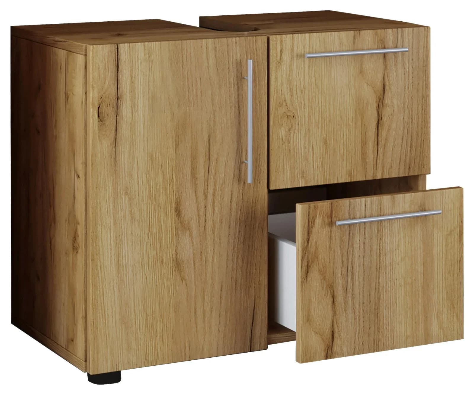 VCM Waschbeckenschrank Flandu Honig-Eiche Holz Badunterschrank - Bild 2