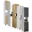 VCM Hochschrank Flandu Weiß Grau Holz Badmöbel Bild 1