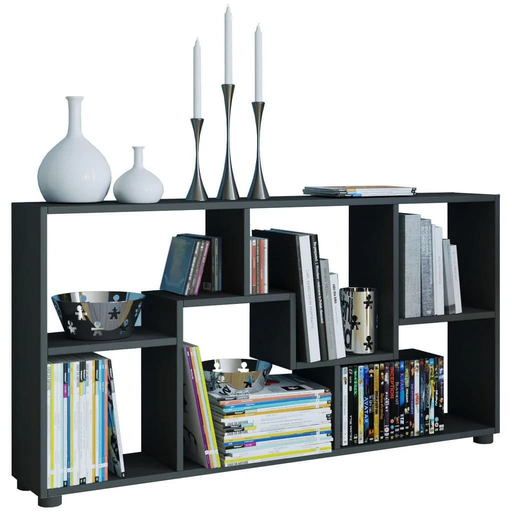 VCM Regal Pintal Schwarz Holzwerkstoff 6 Fächer Raumteiler - Bild 2