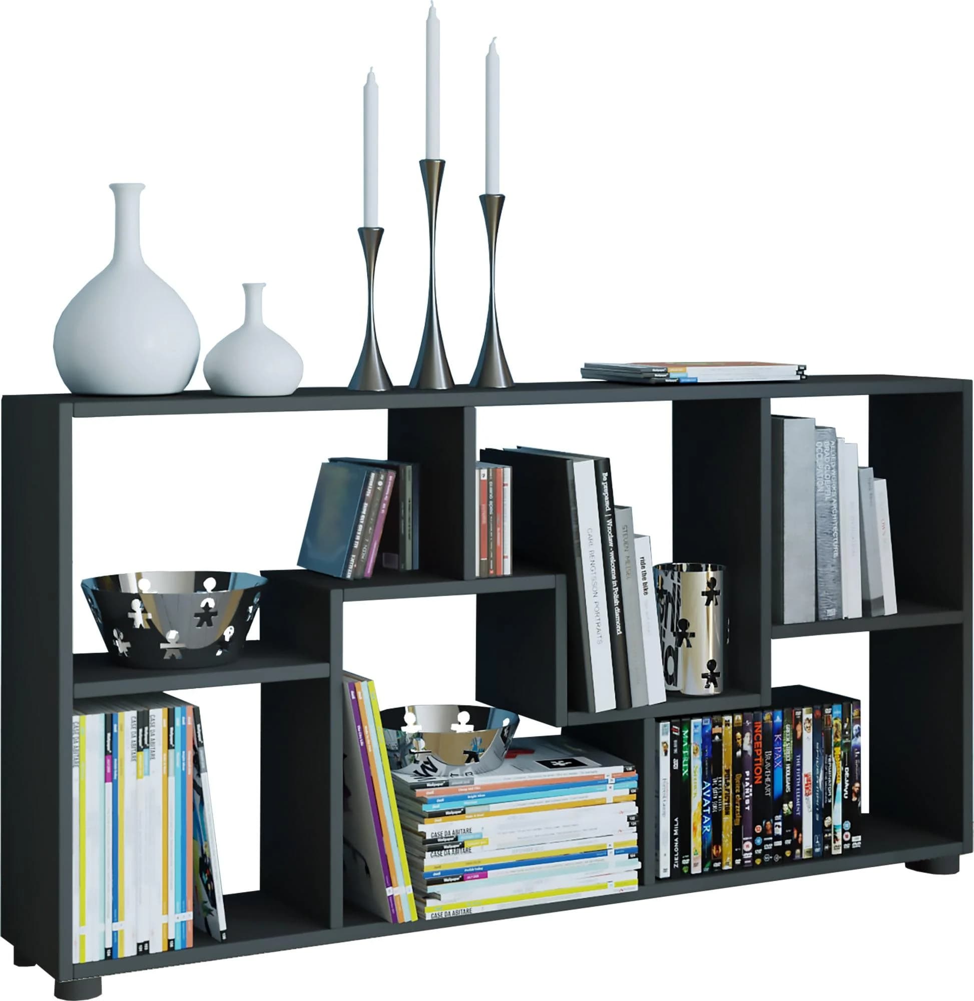 VCM Regal Pintal Schwarz Holzwerkstoff 6 Fächer Raumteiler - Bild 3