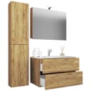 Mid.you Badezimmer-Set Weiß Metall 4-teilig 2,2 Schubladen 93 cm Hängend Bild 1