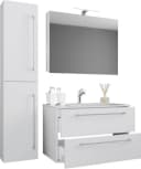 Mid.you Badezimmer-Set Weiß Metall 4-teilig 2,2 Schubladen 93 cm Hängend Bild 3