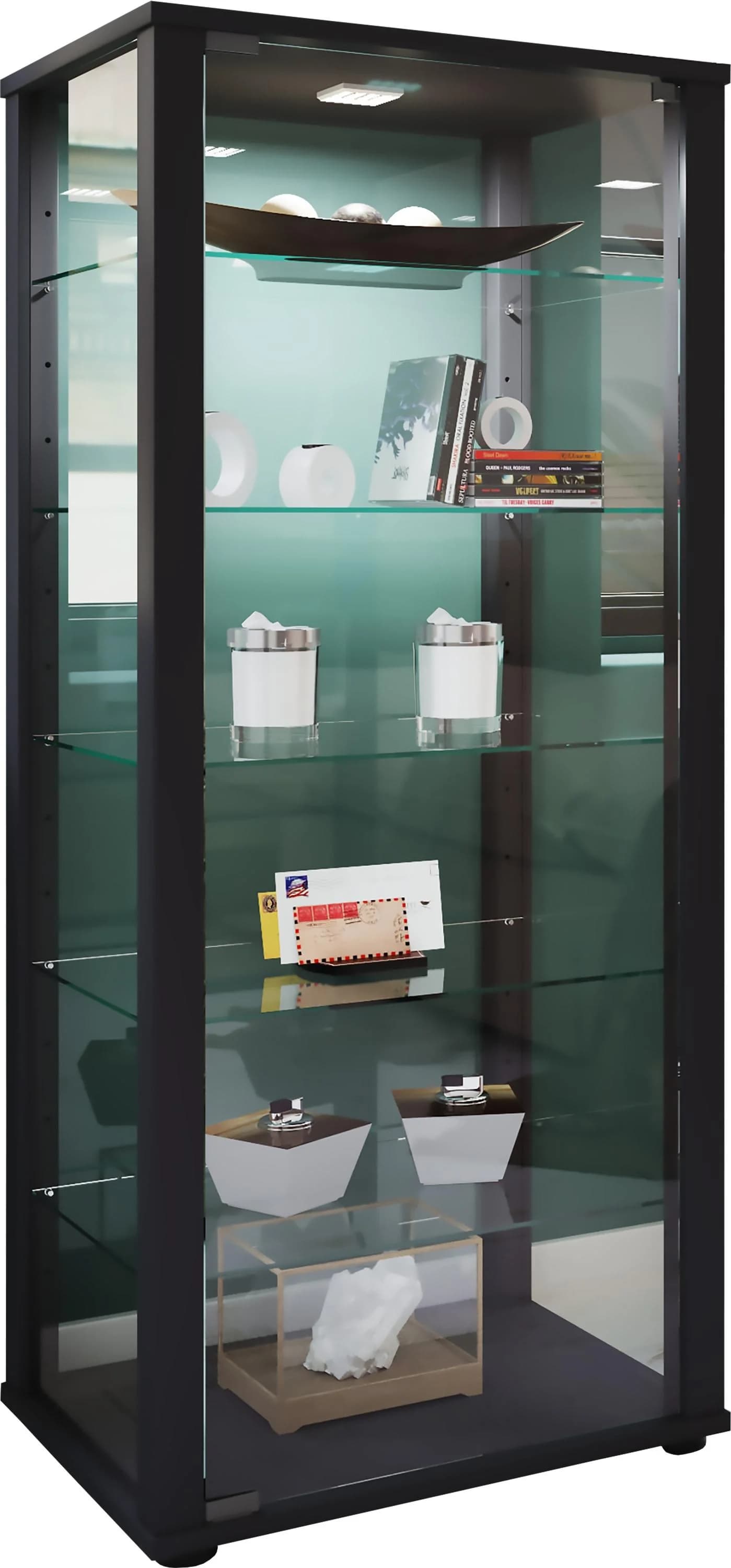VCM Glasvitrine stehend Kavisa L mit ESG-Sicherheitsglas und Holzstruktur - Bild 3