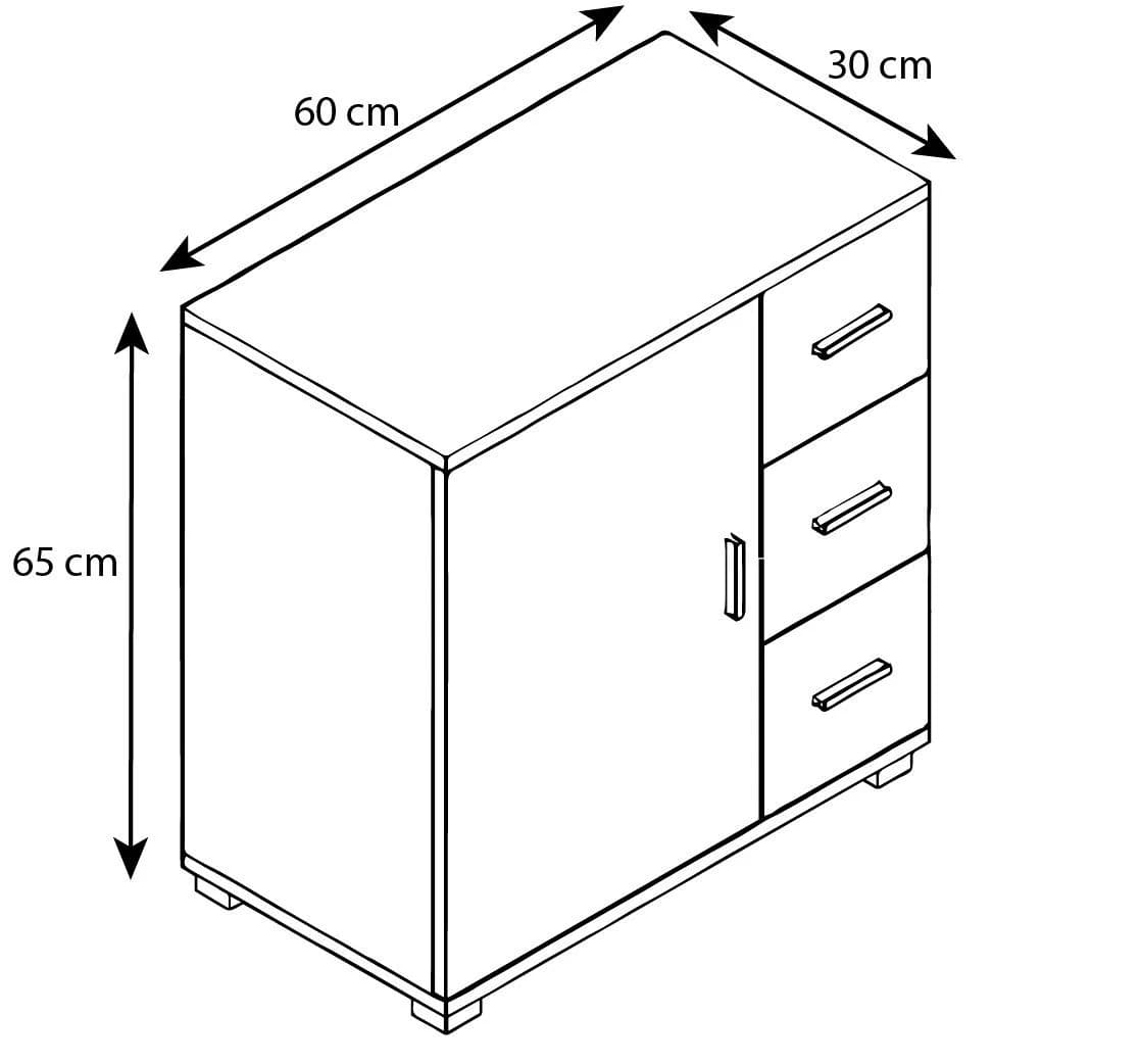 VCM Midischrank Zalo XL Schwarz Weiß Badschrank - Bild 5