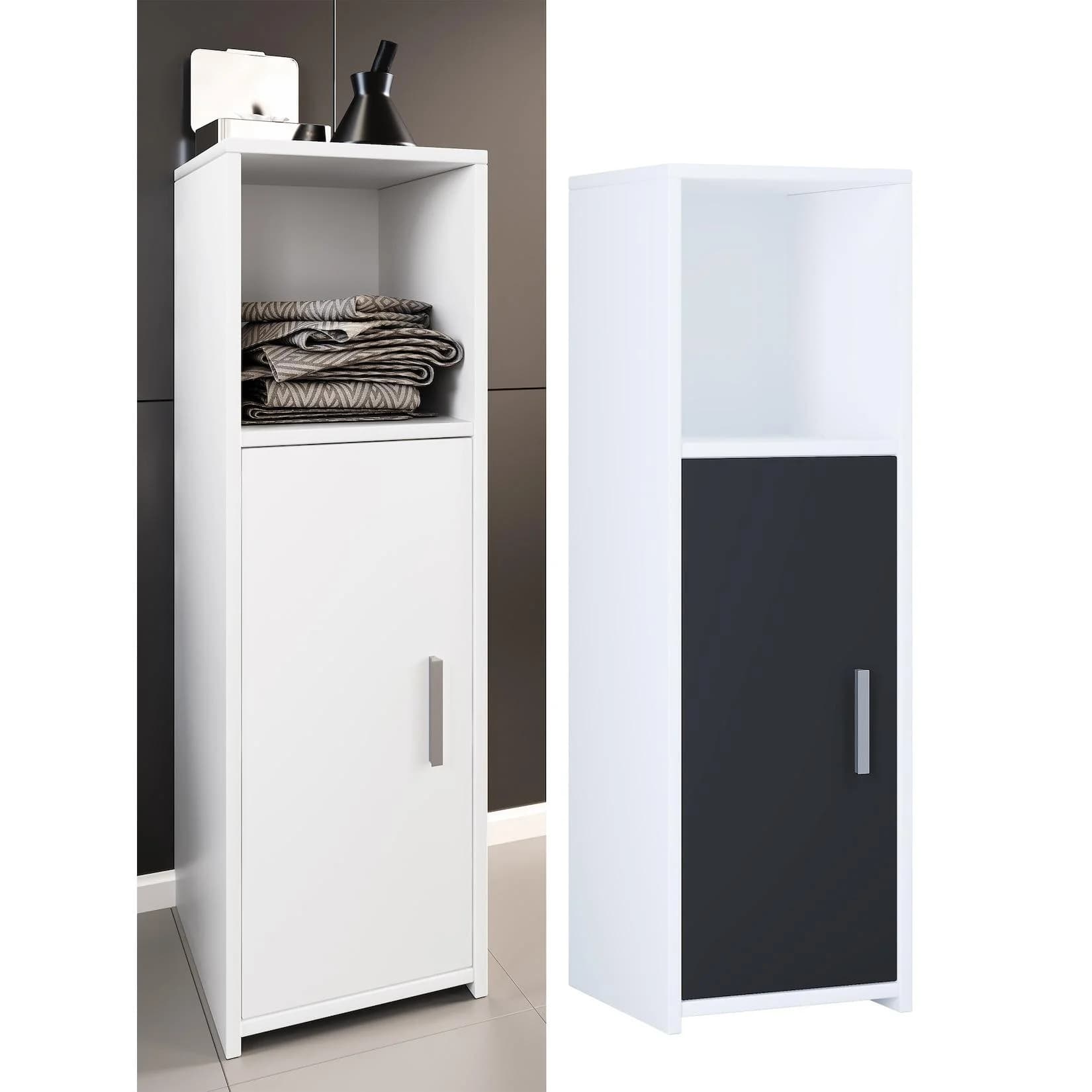 VCM Midischrank Zalo L Schwarz Weiß Badmöbel Holz