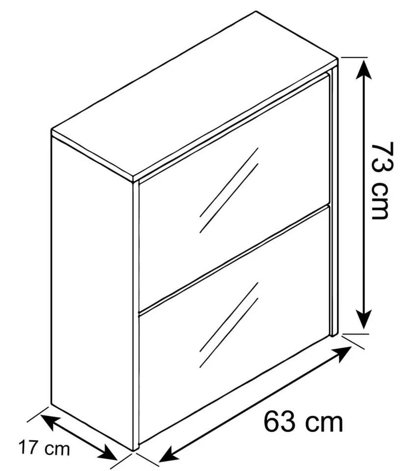VCM Schuhschrank Stido L Honig-Eiche mit Spiegel - Bild 4