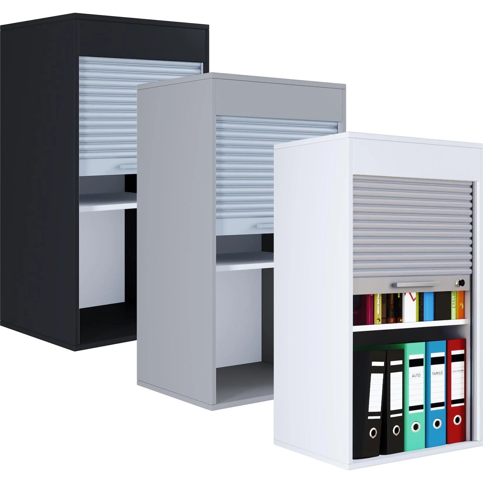 VCM Büroschrank Aktenschrank mit Rollladen Aktos L