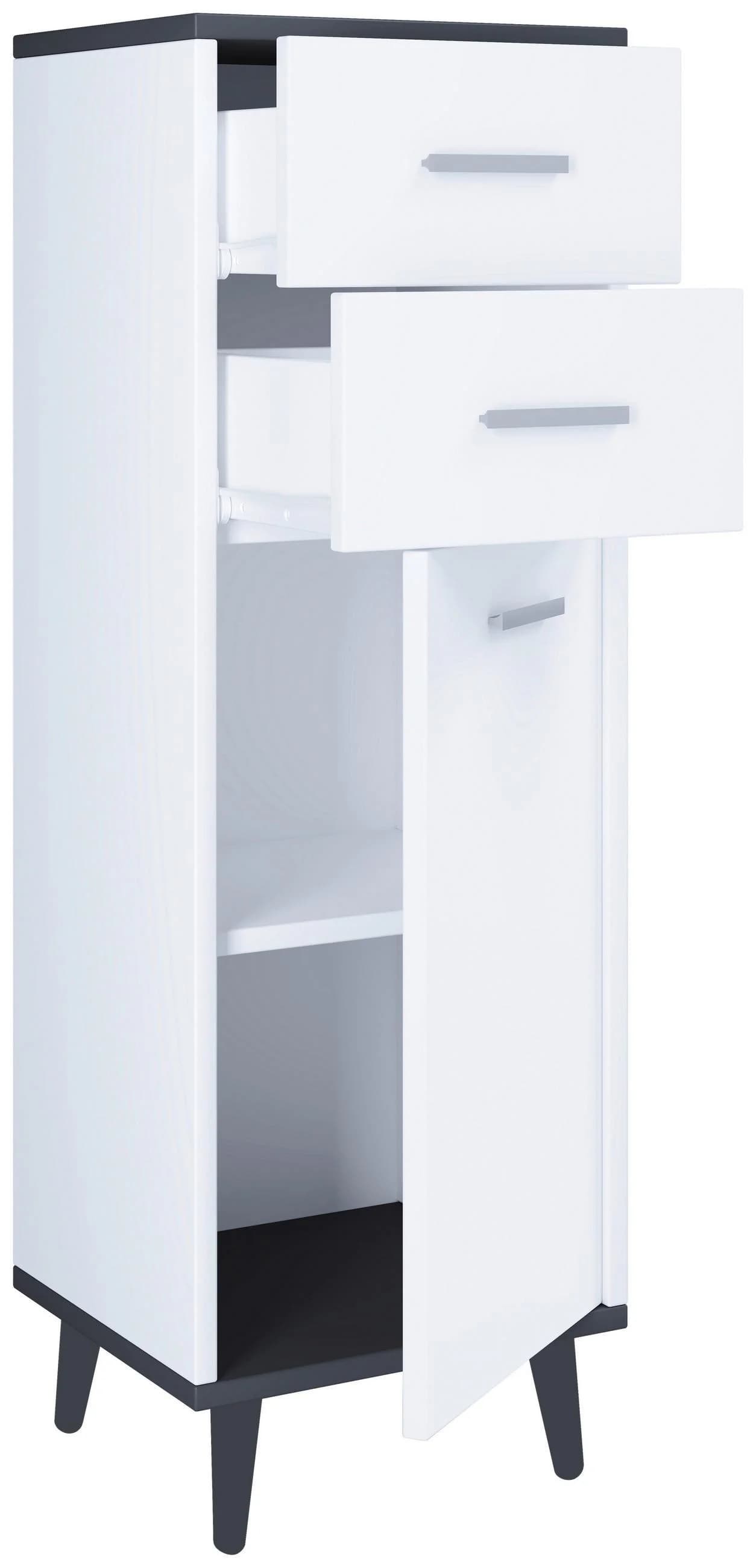 VCM Midischrank Landos Badmöbel Weiß Anthrazit Modern - Bild 2