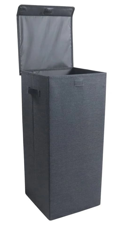 VCM Wäschekorb Stoffbox mit Deckel Anthrazit Faltbox - Bild 3