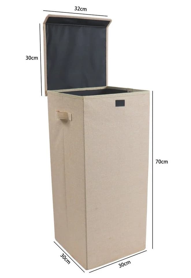 VCM Wäschekorb Stoffbox mit Deckel Anthrazit Faltbox - Bild 4