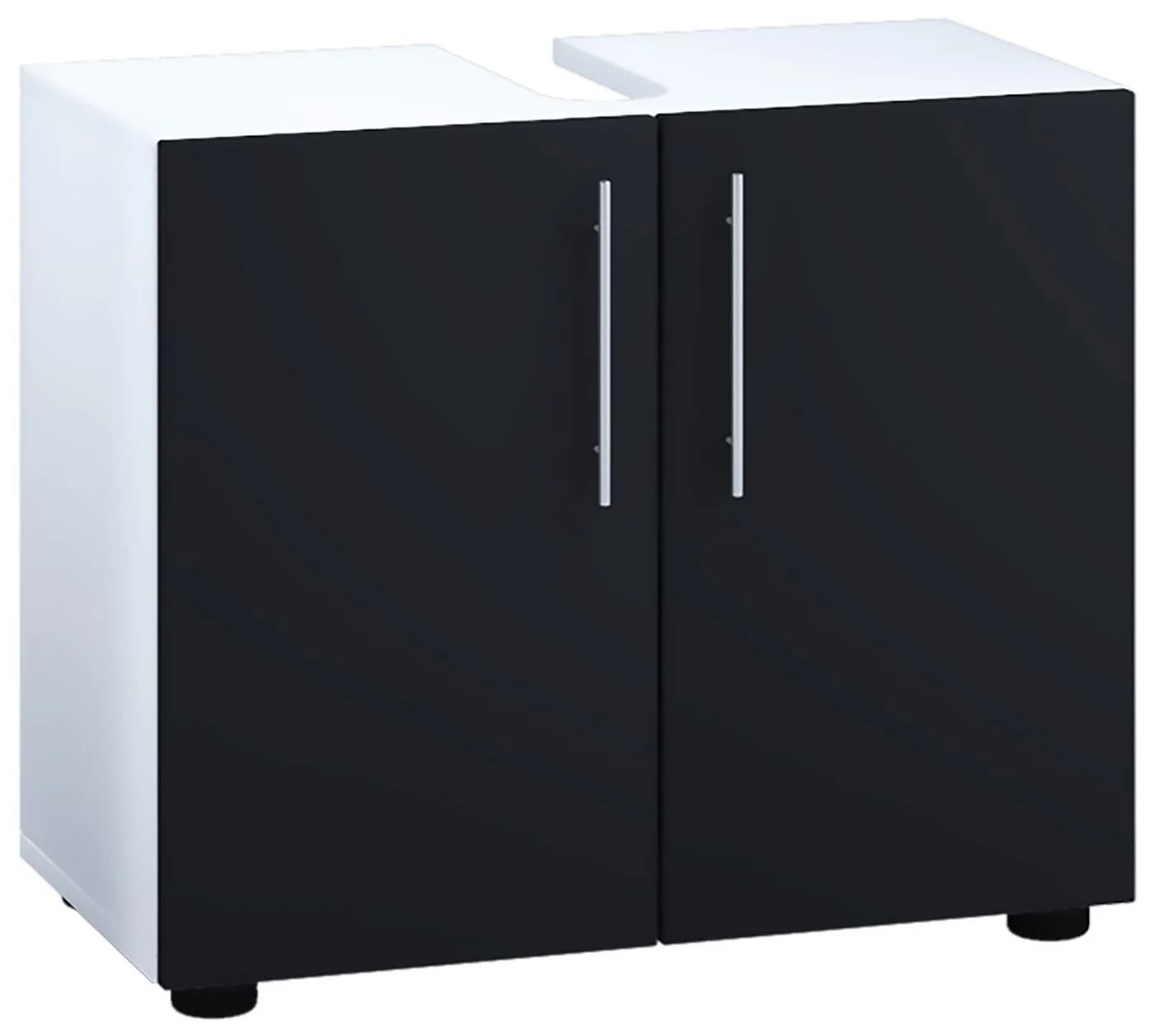 VCM Waschbeckenschrank Flandu ll 2-Türig Schwarz/Weiß Holz - Bild 3