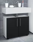 VCM Waschbeckenschrank Flandu ll 2-Türig Schwarz/Weiß Holz Bild 4