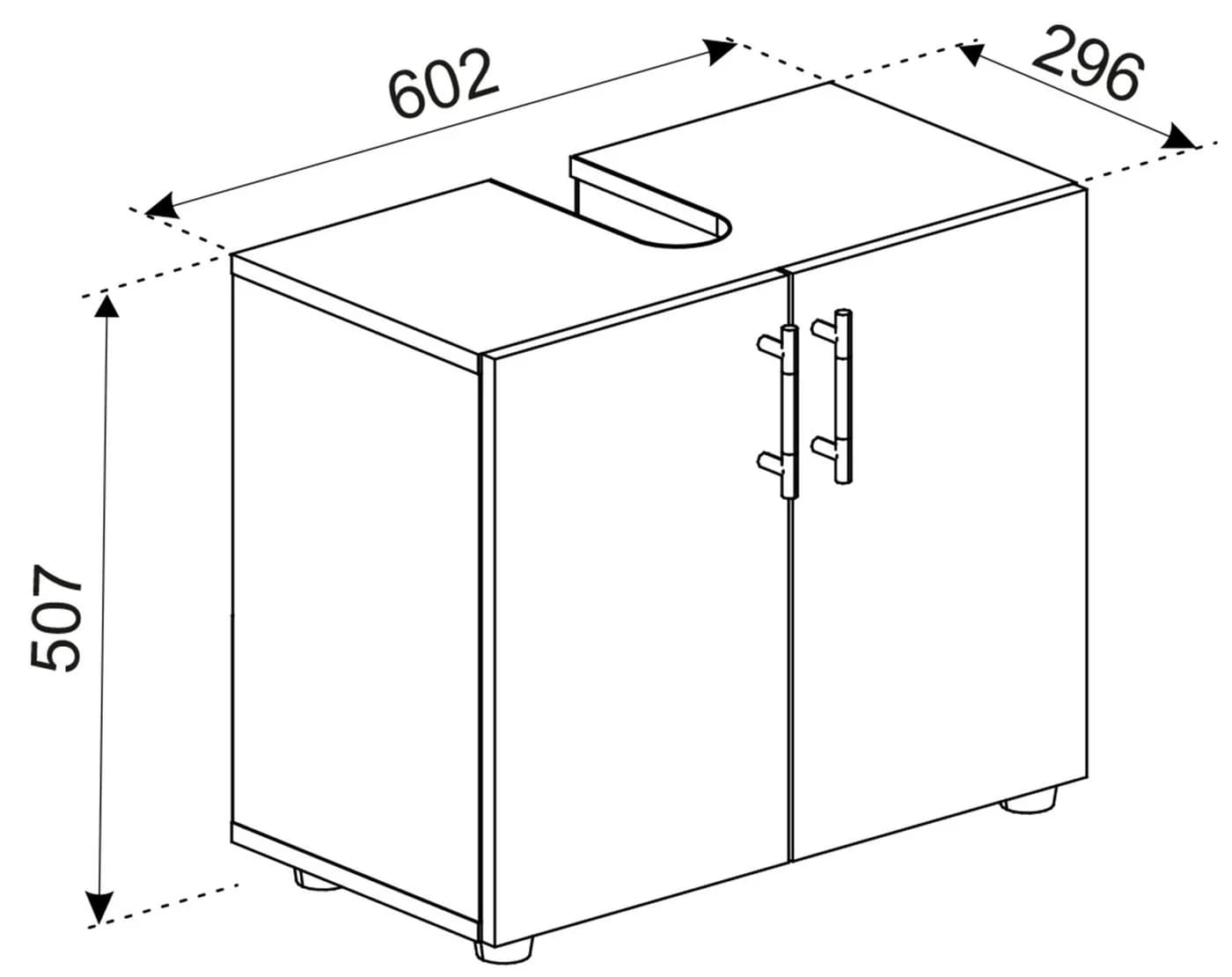 VCM Waschbeckenschrank Flandu ll 2-Türig Schwarz/Weiß Holz - Bild 5