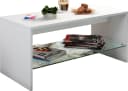 VCM Couchtisch Wisal Weiß mit Glasfachboden Bild 2