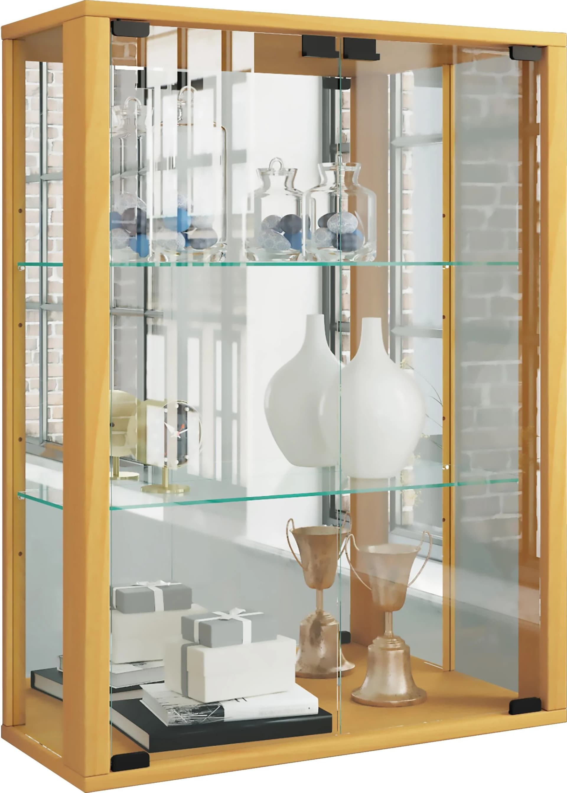 VCM Hängevitrine Glas mit Spiegel ESG-Sicherheitsglas Modern - Bild 3