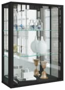 VCM Glasvitrine Hängevitrine Schwarz mit Spiegelrückwand Bild 2