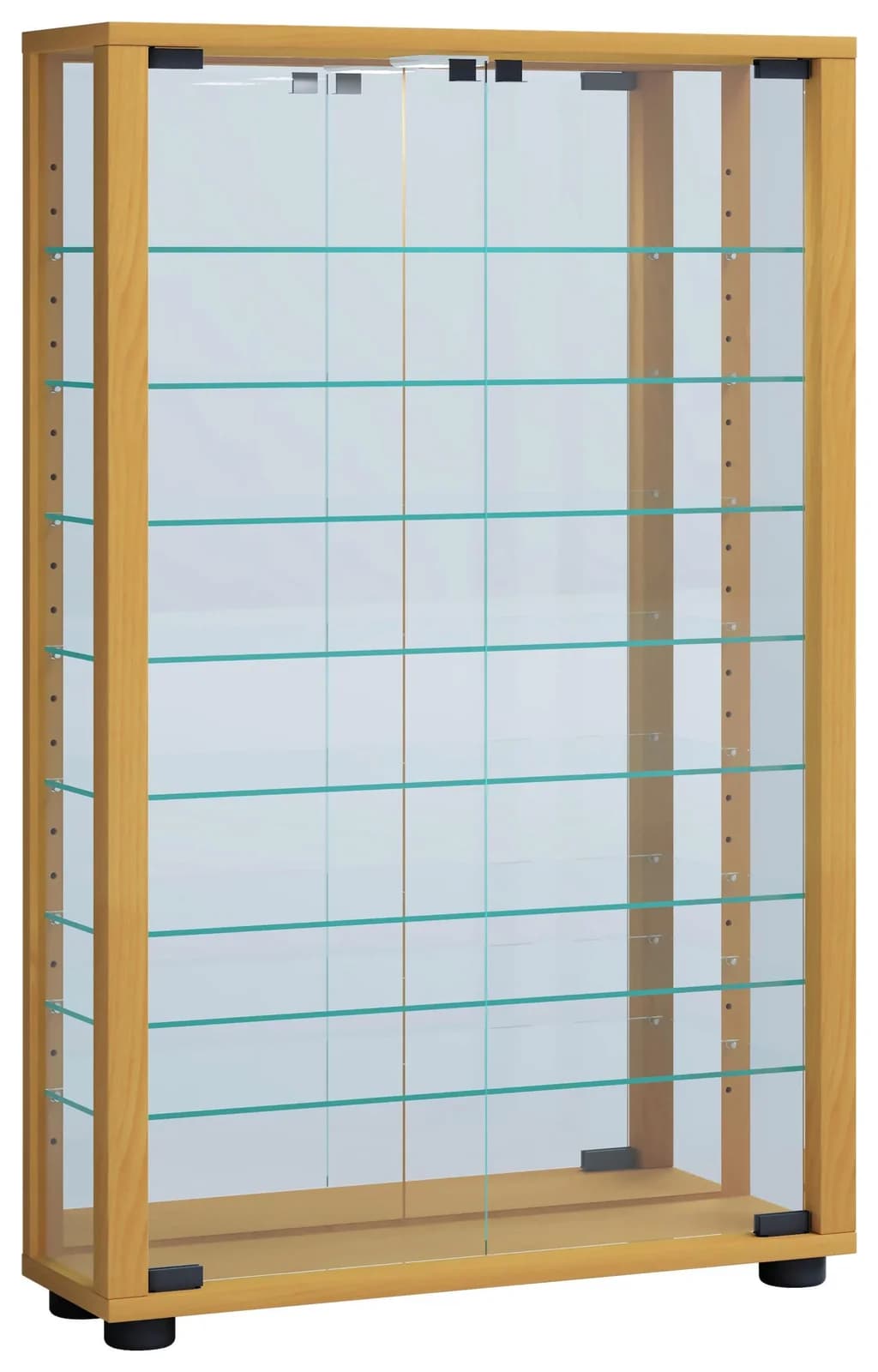 VCM Wandvitrine Glas mit Spiegel Buche Modern - Bild 2