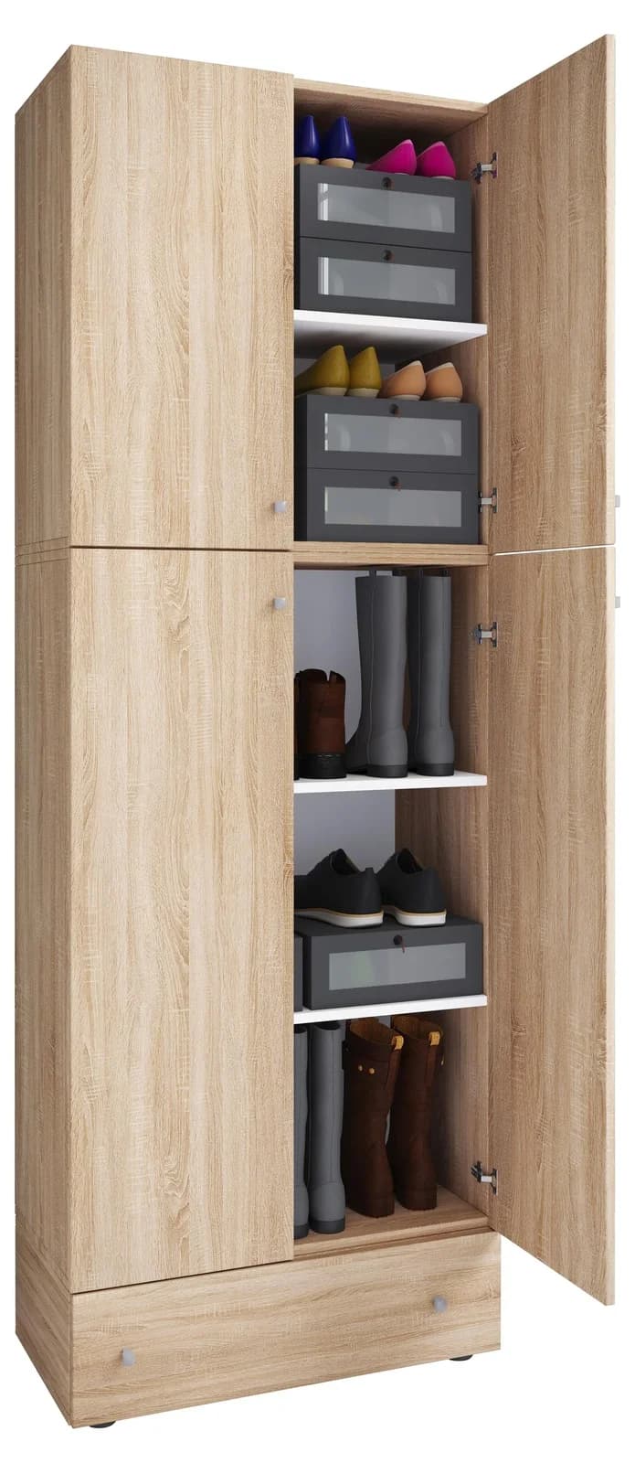 VCM Schuhschrank Lona XXL Sonoma-Eiche 5 Fächer - Bild 3