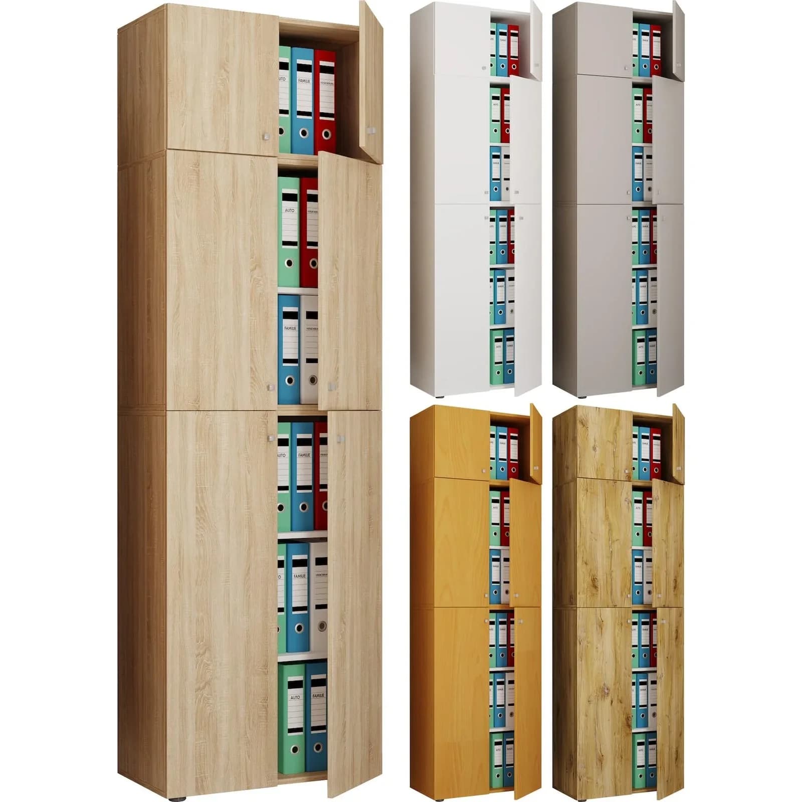 VCM Aktenschrank Lona XXL 5-fach braun Sonoma-Eiche
