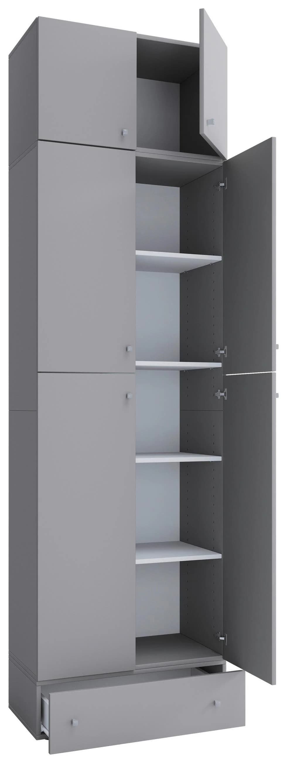 VCM Aktenschrank Lona XXL Grau mit 5 Fächern und Schublade - Bild 2