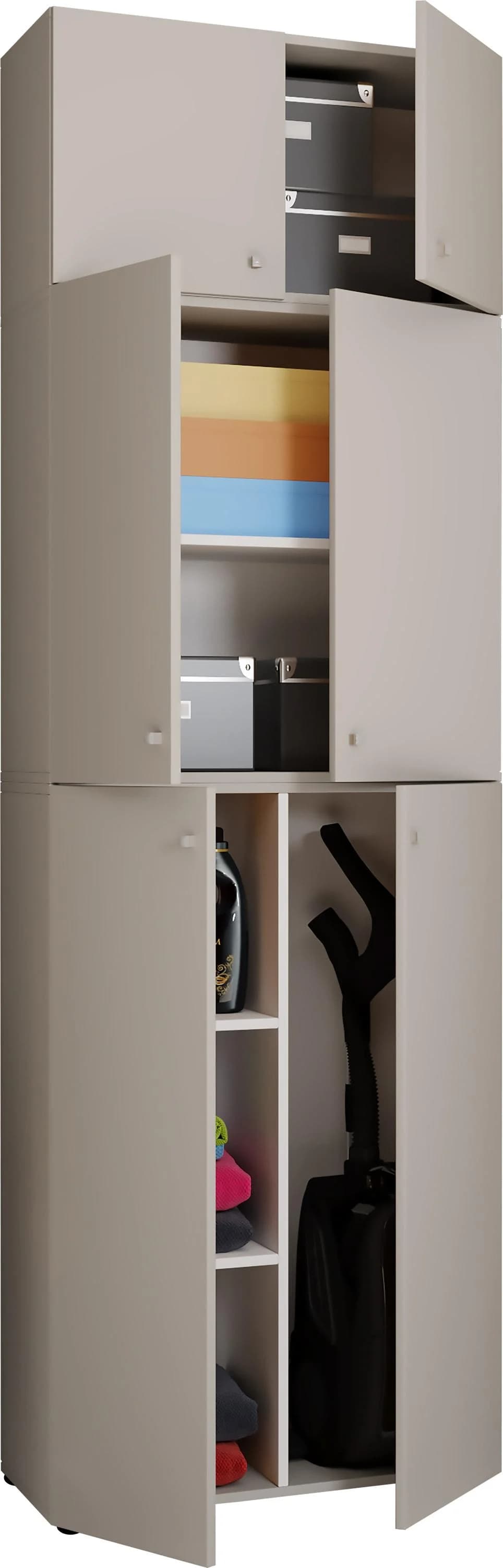 VCM Mehrzweckschrank Lona A Grau Holz 6 Fächer - Bild 3