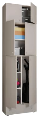 VCM Putzschrank Lona XXL Grau mit 6 Fächern und Schublade Bild 2