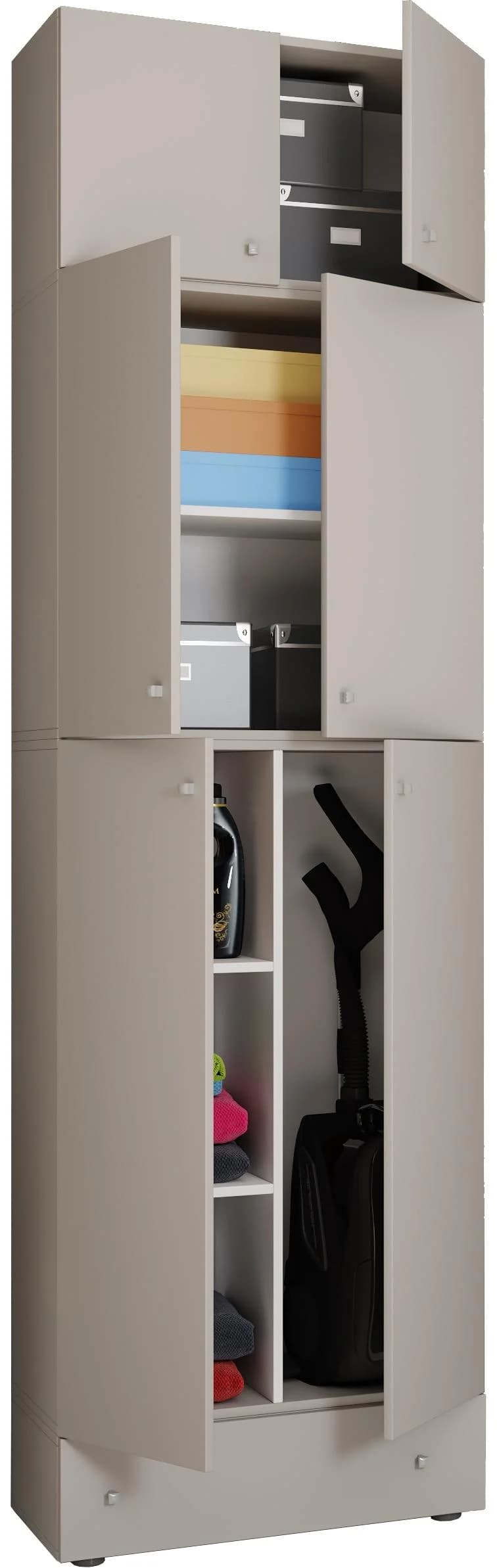 VCM Putzschrank Lona XXL Grau mit 6 Fächern und Schublade - Bild 3