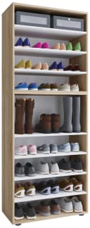 VCM Schuhschrank Lona XXL 9 Fächer Holz Braun Bild 2