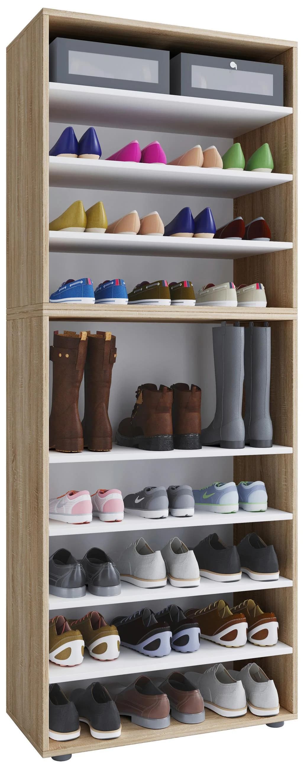 VCM Schuhschrank Lona XXL 9 Fächer Holz Braun - Bild 2