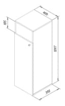 VCM Wäscheschrank Dreso XL 1f Weiß Holz Hochschrank Bild 4