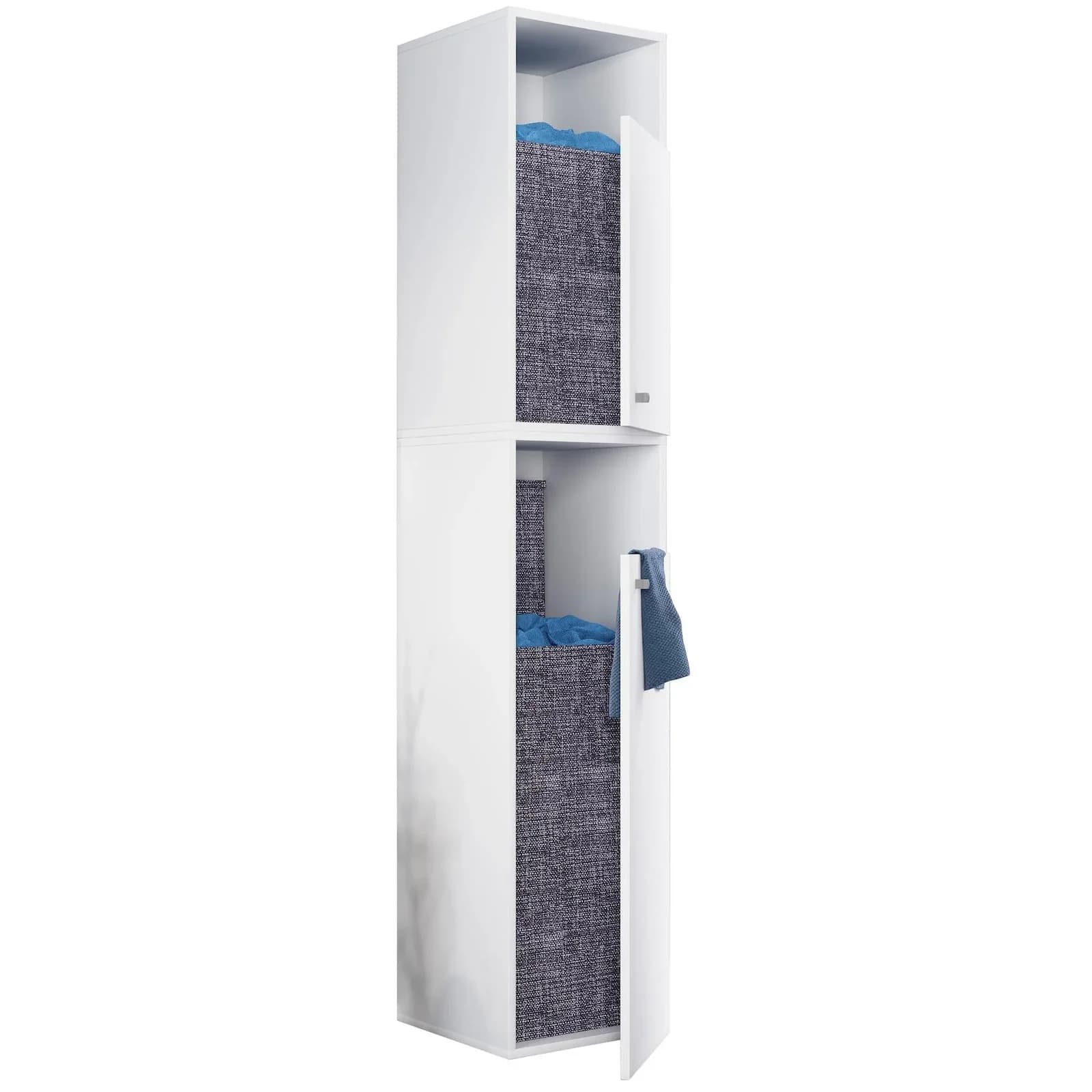 VCM Wäscheschrank Dreso XXL 2f Weiß Holz