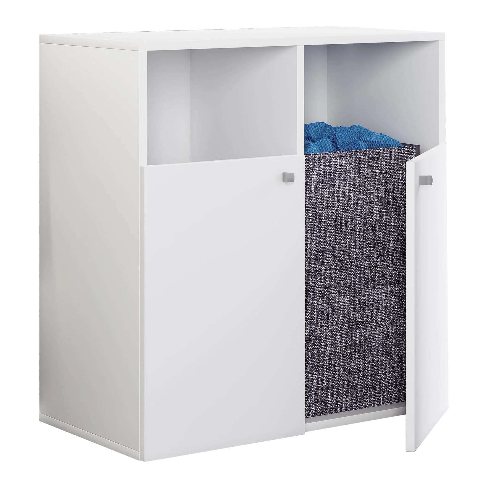Wäscheschrank aus Holz und Stoff im VCM-Stil